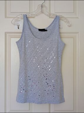 NWOT. The Limited Silver-Gray Sequin Tank Top.